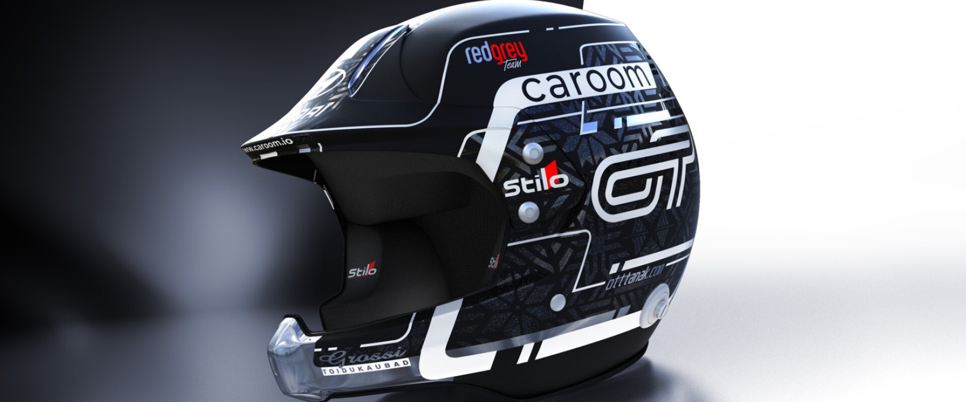 wrc helmet driver and co driver design in black and super chrome