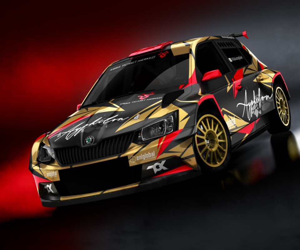 rally2 car black gold wrap design