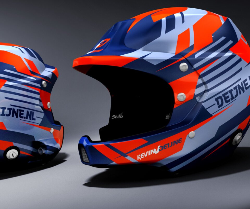 helmet design in hyundai motorsport colors
