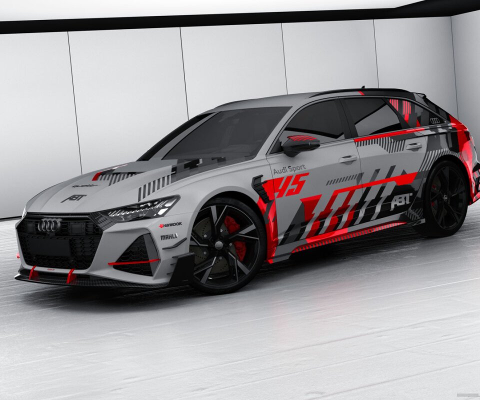 Livery design for RS6 audi sport gray red black